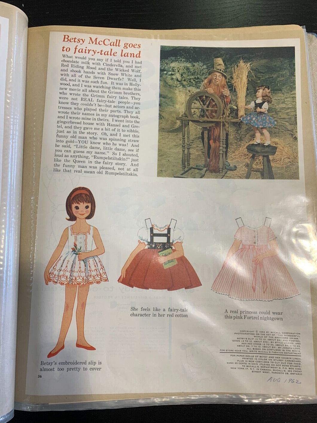 Lot of 7 - 1962 Betsy McCall Paper Doll Uncut Magazines