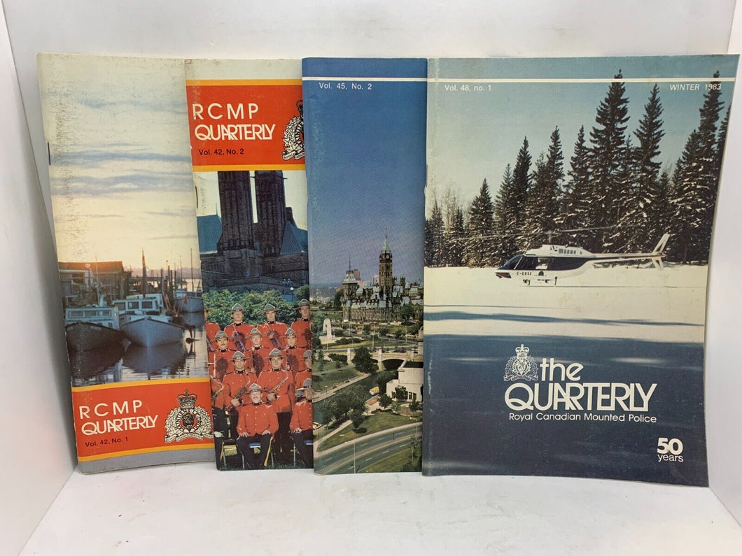 Lot of 4 - 1977, 1980, & 1983 RCMP Quarterly Magazines