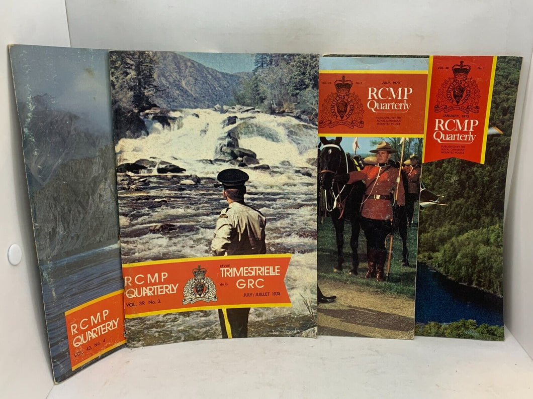 Lot of 4 - 1970, 1973, 1974 & 1975 RCMP Quarterly Magazines