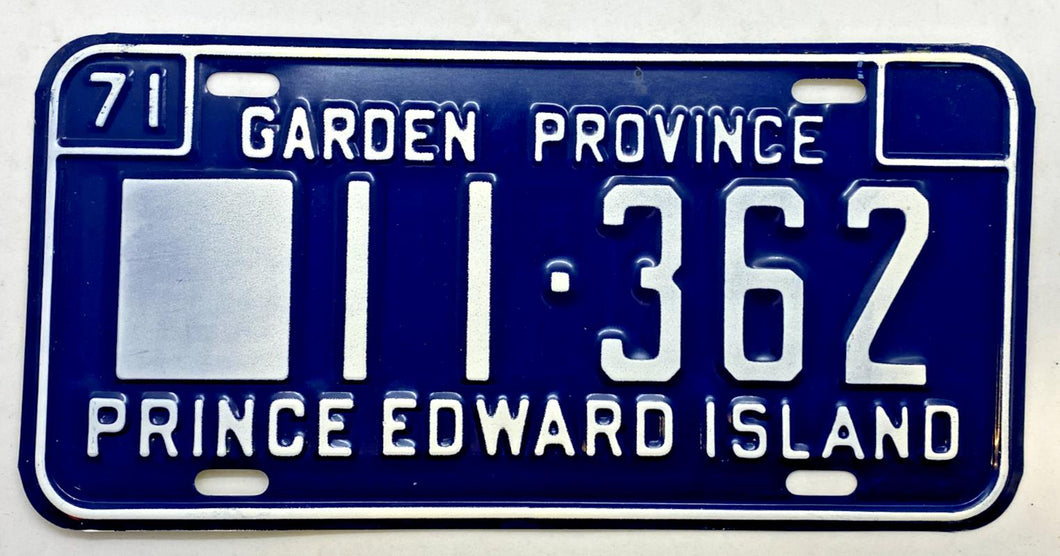 Pair 1971 Prince Edward Island Canada License Plate 11-362 Garden Province