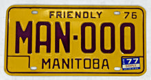 Load image into Gallery viewer, 1976 Manitoba SAMPLE License Plate
