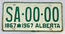 Load image into Gallery viewer, 1867-1967 Alberta SAMPLE License Plate # SA-00-00
