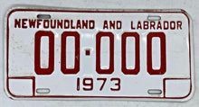 Load image into Gallery viewer, 1973 Newfoundland and Labrador Sample License Plate
