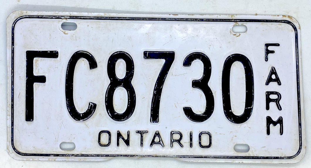 Ontario Farm License Plate