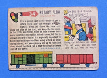 Load image into Gallery viewer, 1955 Topps Rails &amp; Sails #34 Rotary Snow Plow Long Island Rail Road
