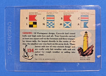 Load image into Gallery viewer, 1955 Topps Rails &amp; Sails #134 Caravel 16th Century Light Vessel
