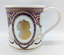 Load image into Gallery viewer, DUNOON Wessex Queen Elizabeth II Platinum Wedding Anniversary Bone China Mug
