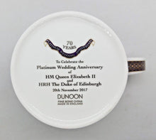 Load image into Gallery viewer, DUNOON Wessex Queen Elizabeth II Platinum Wedding Anniversary Bone China Mug
