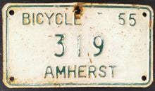 Load image into Gallery viewer, 1955 Canada Nova Scotia Amherst Bicycle License Plates &quot;319&quot;
