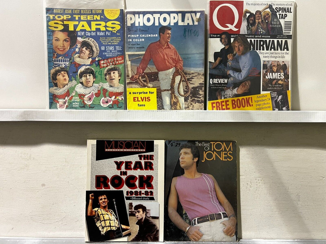 Assorted Lot of 5 - Music Magazines (Photoplay, Best of Tom Jones, etc.)