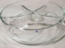 Load image into Gallery viewer, 11 Inches Candy Dish, 4 Sections Royal Krona Swedish Glass Bowl
