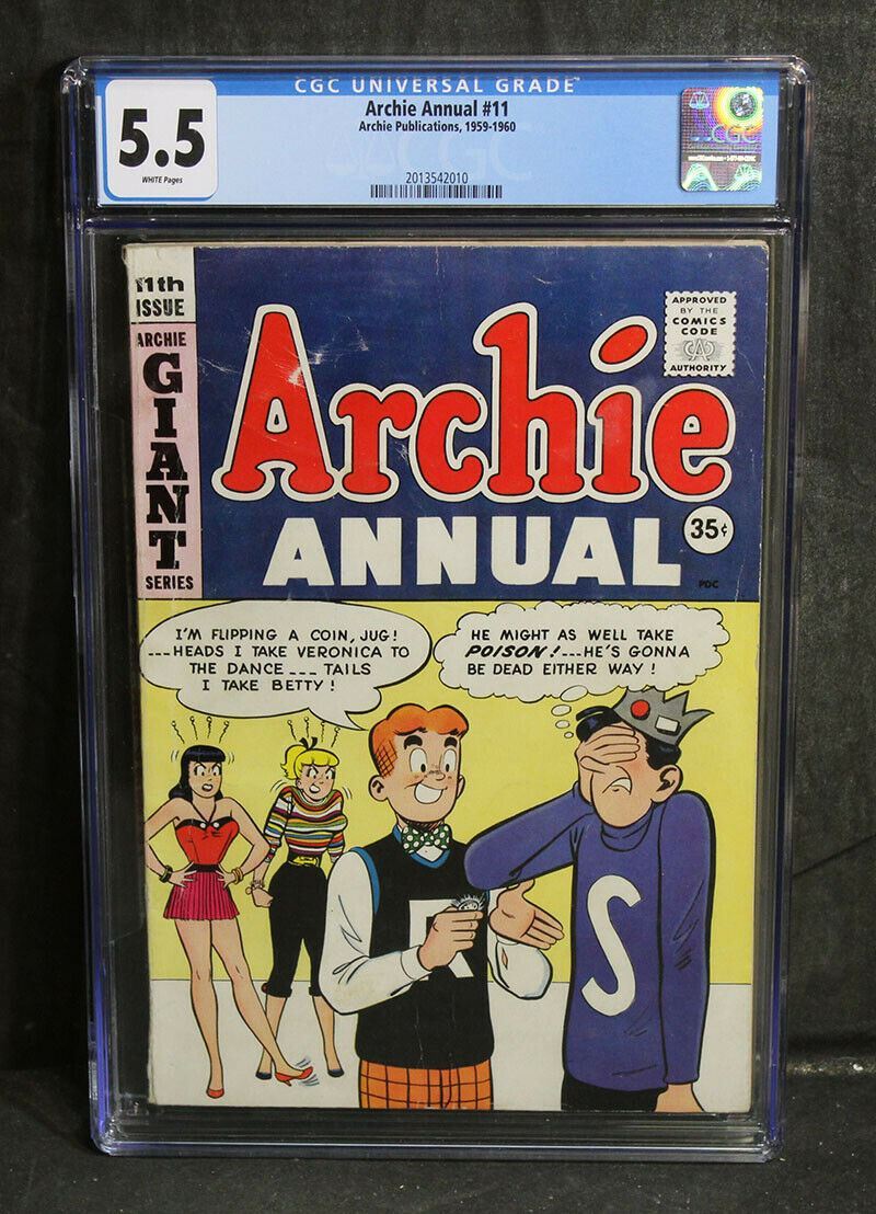 CGC Graded 5.5 WHITE Pages Archie Annual #11 35 Cent Canadian Variant