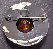 Load image into Gallery viewer, Large Celtic Scottish Shield - Orange Stone - Kilt Pin by Mizpah
