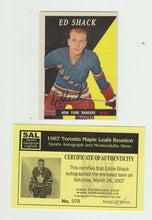 Load image into Gallery viewer, 1958 Topps Ed Shack #30 Signed Hockey Card w/ COA
