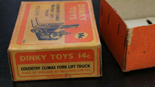 Load image into Gallery viewer, Dinky Toys 14c Coventry Climax Fork Lift Truck in Box Made in England by Meccano
