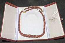 Load image into Gallery viewer, Natural Red Coral Bead Necklace / Strand With 18 Kt Gold Clasp - 24&quot;
