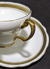 Load image into Gallery viewer, Foley Bone China Tea Cup &amp; Saucer Set -- Gold / Greek Key Border
