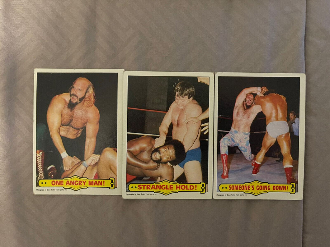 WWF Topps Cards 1985 #38 #39 #40 Ringside Action