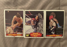 Load image into Gallery viewer, WWF O Pee Chee cards #38 #40 Ringside Action, Hart #41
