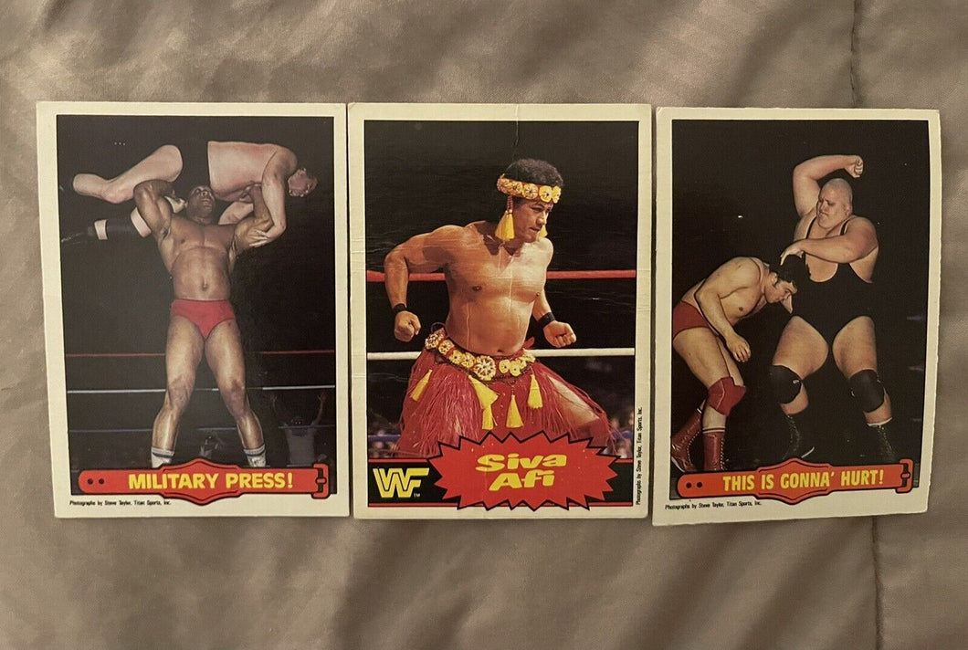 WWF O Pee Chee cards #34 AFI, #35 #36 Ringside Action