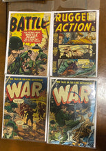 Load image into Gallery viewer, 1950 Atlas Battle #60, Rugged Action #4, War #22 and 27 lot of 4 comics
