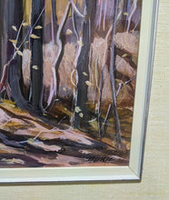 Load image into Gallery viewer, Original Artwork by Sally Durie - 1989 - Autumn Woodlot - Oil on Masonite
