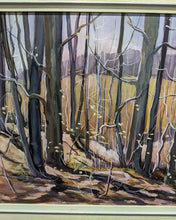 Load image into Gallery viewer, Original Artwork by Sally Durie - 1989 - Autumn Woodlot - Oil on Masonite
