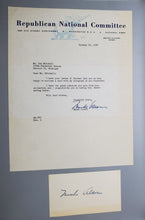 Load image into Gallery viewer, 1958 Autograph Chairman Rep. National Committee Meade Alcorn Signed
