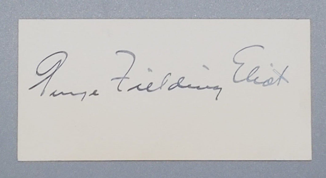 Reporter & Writer George Fielding Eliot Autograph Signed