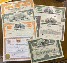 Load image into Gallery viewer, 7 Rare Share Stock Certificates of Different Companies Lot #6
