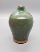 Load image into Gallery viewer, Vintage Hand Made Small Green Pottery Vase - Single Stem
