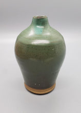 Load image into Gallery viewer, Vintage Hand Made Small Green Pottery Vase - Single Stem
