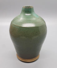 Load image into Gallery viewer, Vintage Hand Made Small Green Pottery Vase - Single Stem
