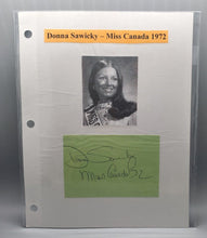 Load image into Gallery viewer, Miss Canada 1972 Donna Sawicky Autograph Signed
