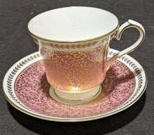 Load image into Gallery viewer, AYNSLEY Bone China Tea Cup &amp; Saucer - Pink With Gold Twig Design - 2968
