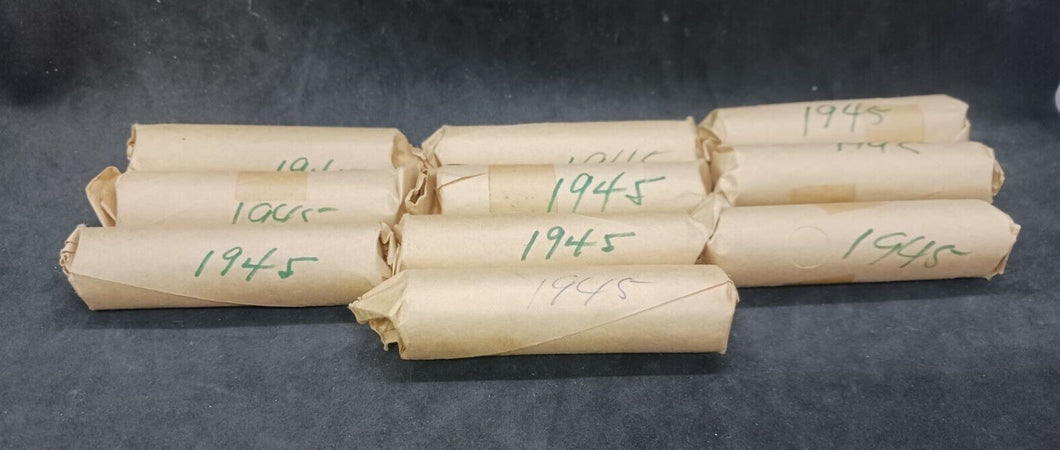 1945 Canadian Nickel Roll (Canada 5 cent) (40 coins per roll) x 10 Rolls Lot B