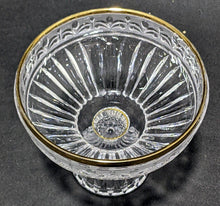 Load image into Gallery viewer, Very Pretty Crystal Pedestal Compote / Candy Dish - Gold Trim
