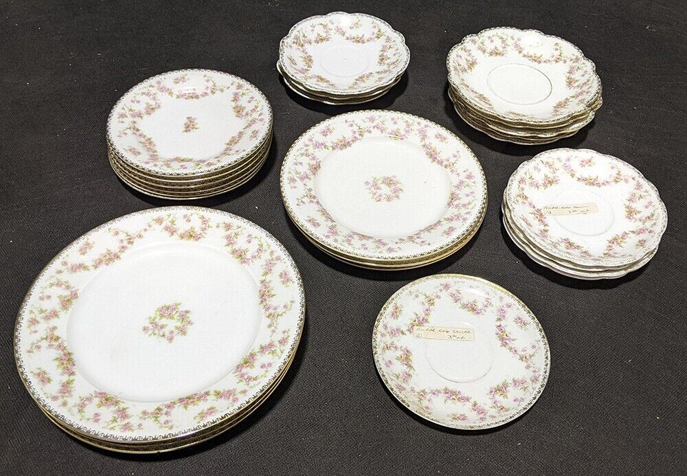 Large Mixed Lot of 25 Bridal Rose pattern Chinaware Plates - Dealer Lot!!!