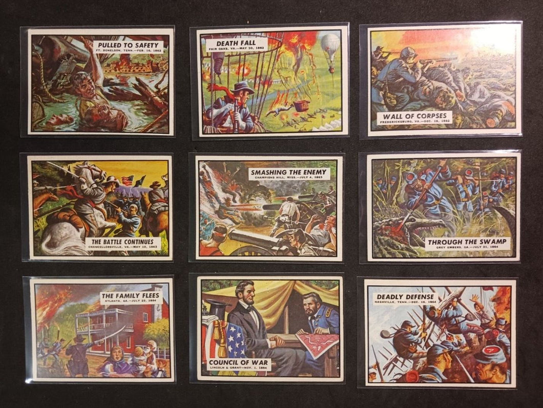 1962 Topps Civil War News Card Lot of 9