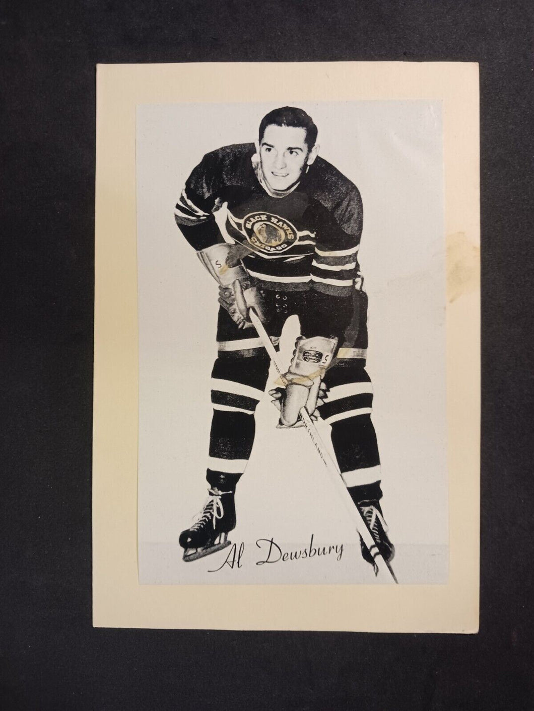 Al Dewsbury 1944-1963 Group II Beehive Photo Chicago Blackhawks