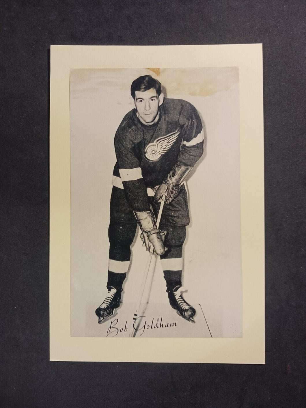 Bob Goldham 1944-1963 Group II Beehive Photo Detroit Red Wings