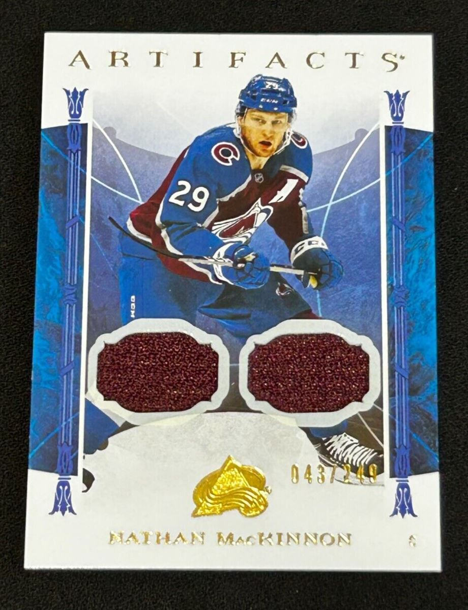 2019-20 Artifacts Material Dual Jersey Nathan Mckinnon 43/249 #51 Hockey Card