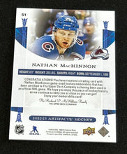 Load image into Gallery viewer, 2019-20 Artifacts Material Dual Jersey Nathan Mckinnon 43/249 #51 Hockey Card
