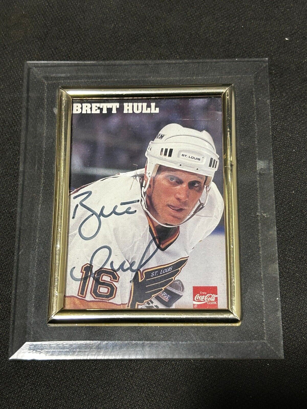 Brett Hull Signed Coca-Cola Promo Photo 5X4 Hockey