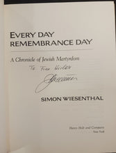 Load image into Gallery viewer, Every Day Remembrance Day by Simon Wiesenthal Signed Hardcover First Edition
