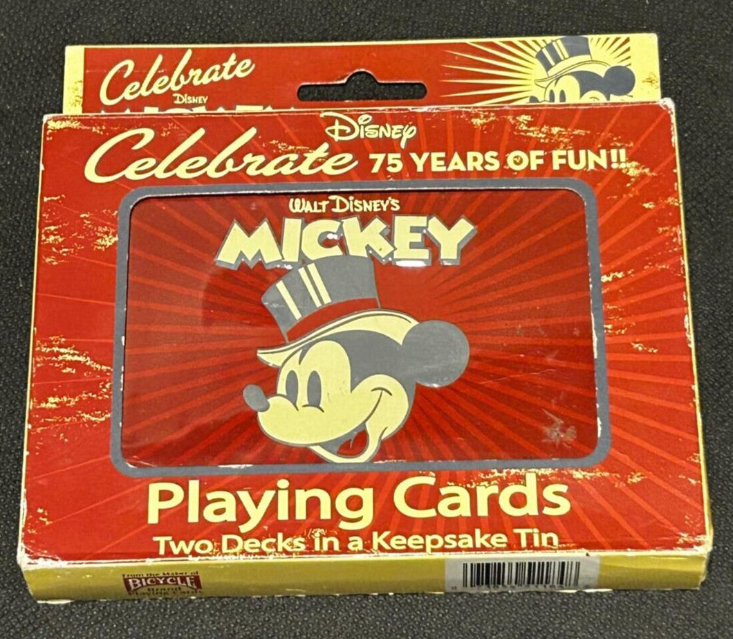 Disney Mickey Mouse Playing cards two decks, EX+ condition