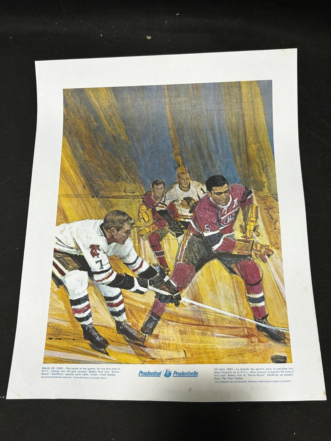 Prudential Grand Moments CDN Sports Bobby Hull & Geoffrion Poster . EX+