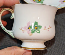 Load image into Gallery viewer, 1935 PARAGON Bone China Tea Cup &amp; Saucer - Green &amp; Pink Flowers
