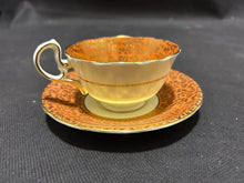 Load image into Gallery viewer, Aynsley England Bone China Salmon Pink Gold Cup and Saucer
