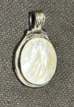 Load image into Gallery viewer, Mother of Pearl Pendant Slider Sterling Silver, EX+
